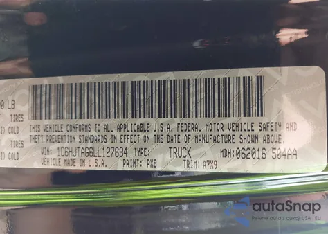 2020 Jeep Gladiator Sport S 4X4 from USA, damaged, VIN 1C6HJTAG6LL127634